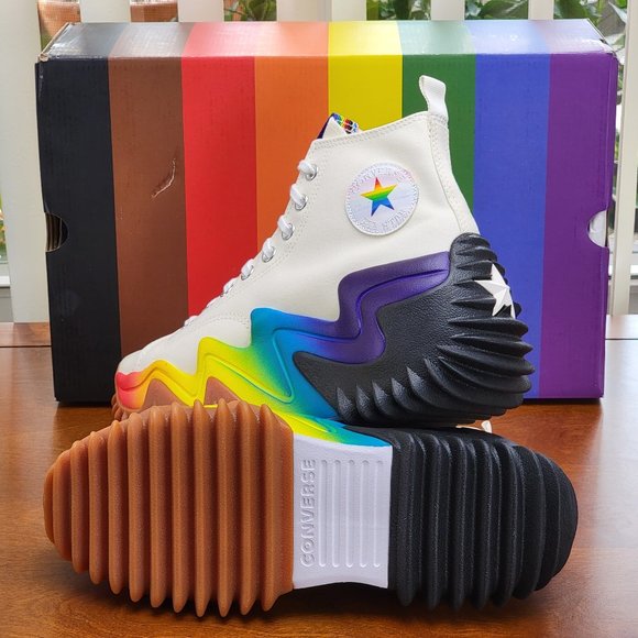 Converse Men's Run Star Motion CX Platform Pride A02262C Egret/Court Purple - Picture 6 of 13